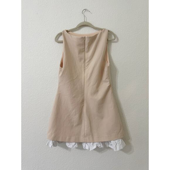 ZARA Blush Pink Sleeveless Shift Mini Dress with Pleated Hem Size XL - Picture 4 of 5